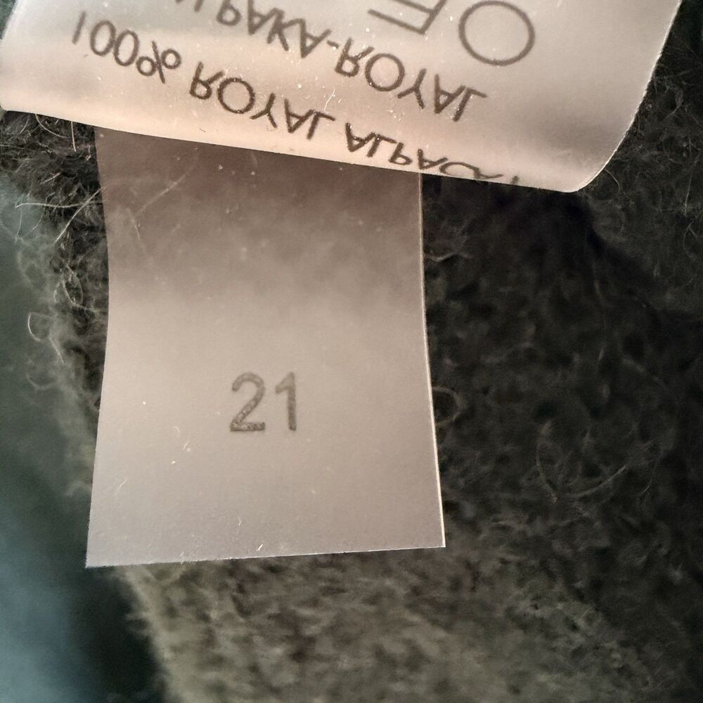 Peruvian Connection 100% Royal Alpaca Sweater Green Knit Pullover L/XL - Picture 8 of 11